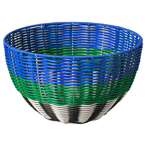 DJURTRÄNARE Basket, white/black/blue, 32x19 cm