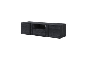 Wall-Mounted TV Cabinet Verica 150 cm, charcoal/black handles