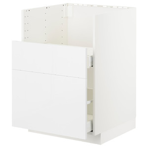 METOD Bc f BREDSJÖN sink/2 fronts/2 drws, white Ringhult/high-gloss white, 60x60 cm