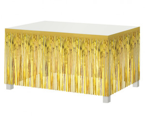 Table Fringe Deco Curtain 80x300cm, metallic gold