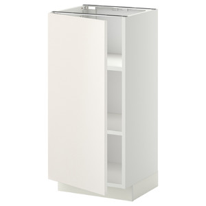 METOD Base cabinet with shelves, white/Veddinge white, 40x37 cm