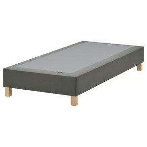 LYNGÖR Slatted mattress base, incl leg/dark grey, Standard Single