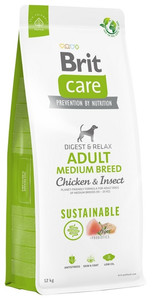 Brit Care Sustainable Adult Medium Breed Chicken & Insect Dog Dry Food 12kg