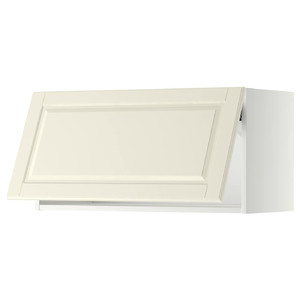 METOD Wall cabinet horizontal w push-open, white/Bodbyn off-white, 80x40 cm