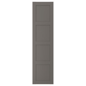 BERGSBO Door with hinges, dark grey, 50x195 cm