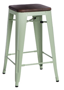 Bar Stool Paris Wood 65cm, green/pine/walnut