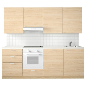 METOD Kitchen, white Maximera/Askersund light ash effect, 240x60x228 cm