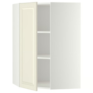 METOD Corner wall cabinet with shelves, white, Bodbyn off-white, 68x100 cm