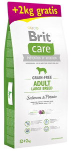 Brit Care Dog Food Grain Free Adult Large Salmon & Potato 14kg (12+2kg)