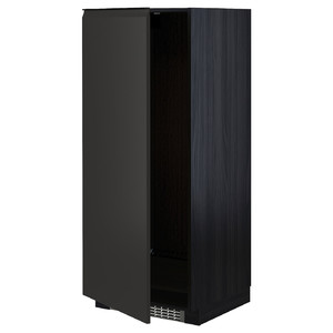 METOD High cabinet for fridge/freezer, black/Upplöv matt anthracite, 60x60x140 cm