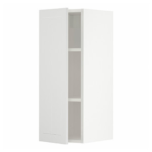 METOD Wall cabinet with shelves, white/Stensund white, 30x80 cm