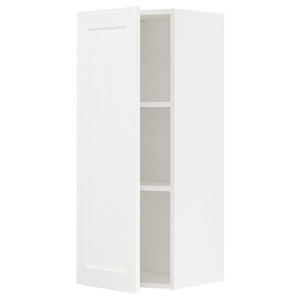 METOD Wall cabinet with shelves, white Enköping/white wood effect, 40x100 cm