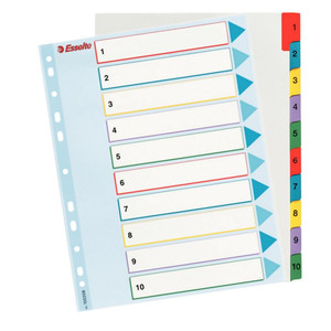 Esselte Index A4 Cardboard 1-10 Maxi with Laminated Front Sheet