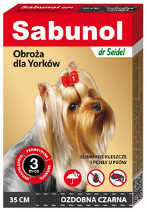 Sabunol Anti-flea & Anti-tick Collar for Dogs Yorkshire Terrier 35cm, black