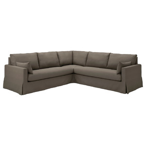 HYLTARP Corner sofa, 4-seat, Gransel grey-brown