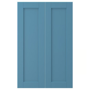 LERHYTTAN 2-p door f corner base cabinet set, blue, 25x80 cm