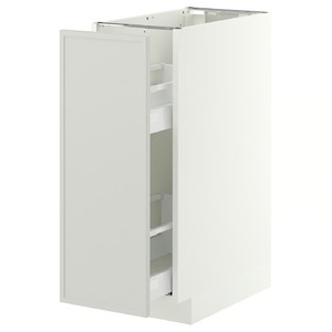METOD/MAXIMERA Base cabinet/pull-out int fittings, white/Aspudden light grey, 30x60 cm