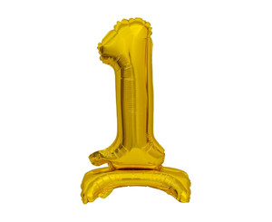 Foil Balloon Number 1 Standing, gold, 38cm