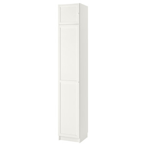 BILLY / OXBERG Bookcase w height extension ut/drs, white, 40x42x237 cm