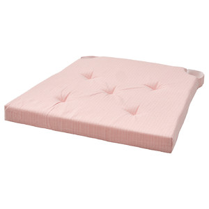 JUSTINA Chair pad, pink/white, 42/35x40x4 cm