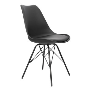 Chair Eris, 1pc, PP/faux leather, black/black