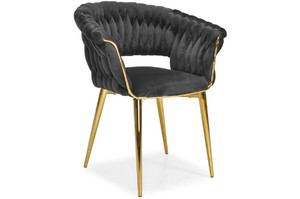 Designer Glamour Chair IRIS LUX, black