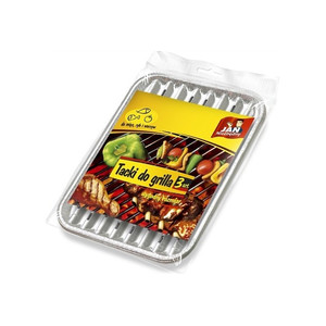 BBQ Grill Aluminium Tray, rectangular, small, 3pcs