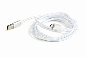 Gembird Cotton Braided Micro USB Cable, 1.8m, silver
