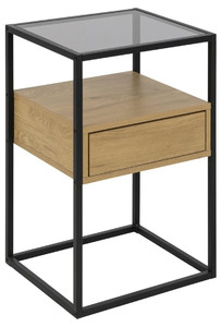 Bedside Table Nightstand Randolf, oak