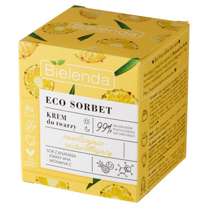 Bielenda Eco Sorbet Moisturizing & Brightening Day/Night Cream Pineapple Vegan 99% Natural  50ml