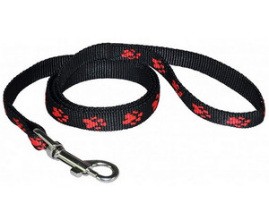 CHABA Dog Leash Paw Pattern 16, black