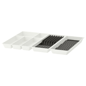 UPPDATERA Cutlery tray/2 trays w spice rack, white/anthracite, 72x50 cm