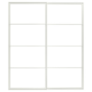 PAX Pair of sliding door frames w rail, white, 200x236 cm