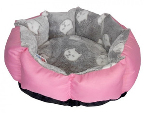 Robto Cat Bed Rose EX Size M, pink/grey cats