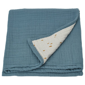 GULDVÄVARE Blanket, blue/white dotted, 80x100 cm