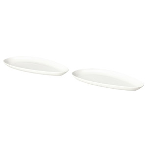 FRÖJDEFULL Serving plate, white, 32x15 cm, 2 pack