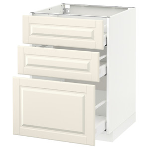 METOD/MAXIMERA Base cabinet with 3 drawers, White-off-white, 60x60 cm