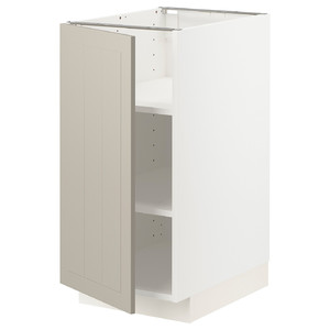 METOD Base cabinet with shelves, white/Stensund beige, 40x60 cm