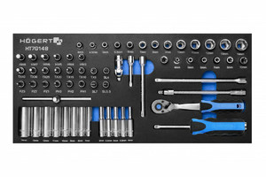 HOEGERT Sockets Tools Set with Ratchet Handle 63pcs