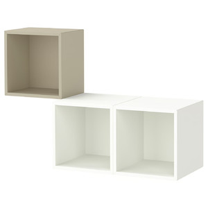 EKET Wall-mounted cabinet combination, beige/white, 105x35x70 cm