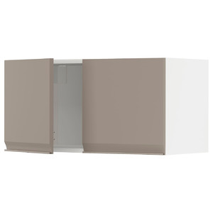 METOD Wall cabinet with 2 doors, white/Upplöv matt dark beige, 80x40 cm