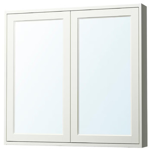 TÄNNFORSEN Mirror cabinet with doors, white, 100x15x95 cm