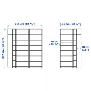 BILLY Bookcase corner comb w ext units, oak effect, 215/135x28x237 cm