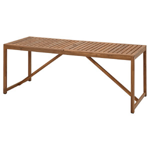 NÄMMARÖ Table, outdoor, light brown stained, 200x75 cm