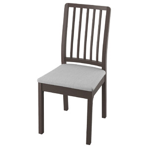 EKEDALEN Chair, dark brown, Orrsta light grey