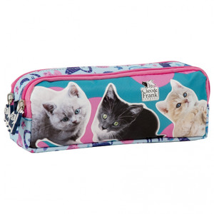 Pencil Case with 2 Zippers Cleo & Frank Kittens