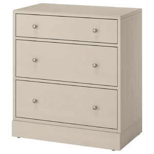 HAVSTA Chest of 3 drawers, grey-beige, 81x47x89 cm