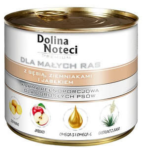 Dolina Noteci Premium Dog Wet Food for Small Breeds Adult with Goose, Potatoes & Apple 185g