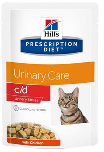 Hill's Prescription Diet c/d Feline Urinary Stress with Chicken Cat Wet Food Pouch 85g