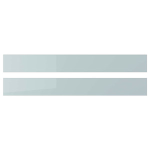KALLARP Drawer front, high-gloss light grey-blue, 80x10 cm, 2 pack